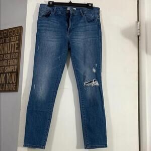 DL1961 Distressed Blue Ankle Skinny Jeans